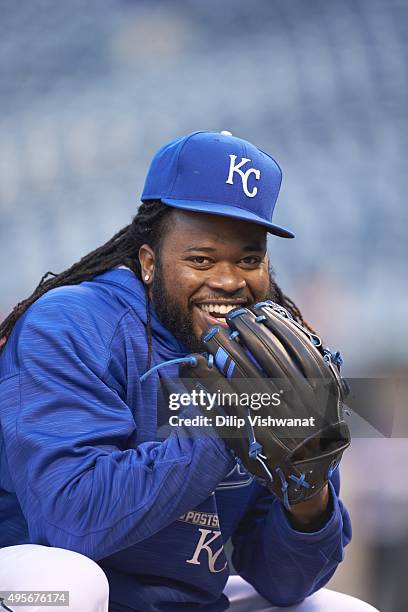 Playoffs: Closeup Kansas City Royals Johnny Cueto before Game 1 vs Toronto Blue Jays at Kauffman Stadium. Kansas City, MO CREDIT: Dilip Vishwanat