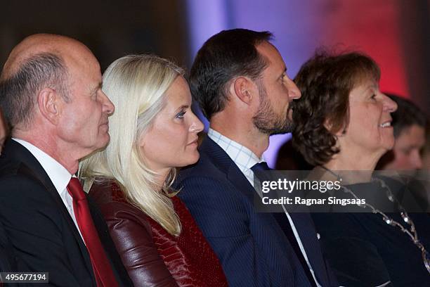 Crown Princess Mette-Marit of Norway and Crown Prince Haakon of Norway attend The Celebration Of The 150th Anniversary of the Norwegian Red Cross on...