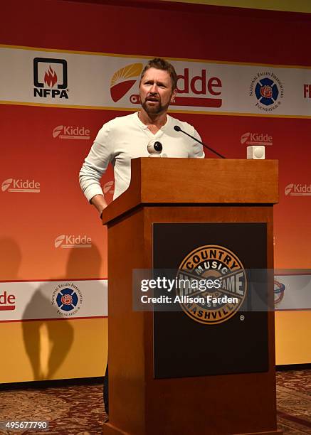 Recording artist Craig Morgan launches Kidde Fire Safety Campaign at Country Music Hall of Fame and Museum on November 4, 2015 in Nashville,...