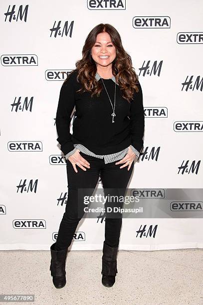 Valerie Bertinelli visits "Extra" at their New York studios at H&M in Times Square on November 4, 2015 in New York City.