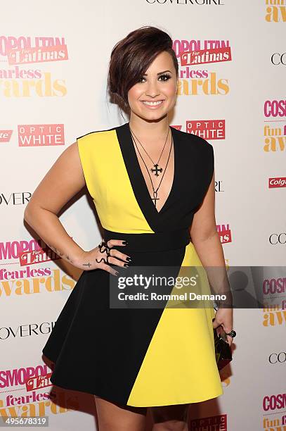 Singer Demi Lovato attends Cosmopolitan "Fun, Fearless" Latina Awards at Hearst Tower on June 4, 2014 in New York City.