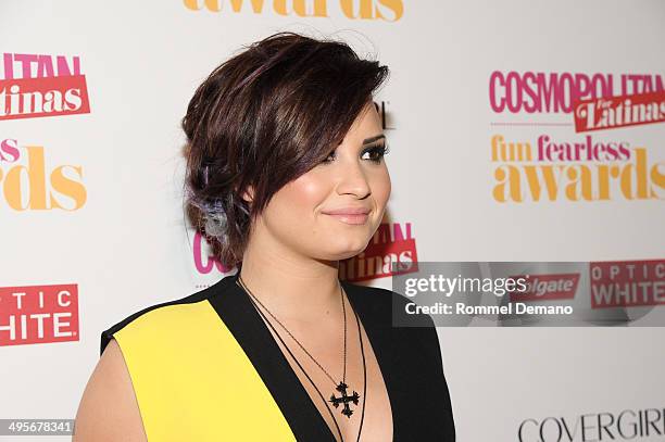 Singer Demi Lovato attends Cosmopolitan "Fun, Fearless" Latina Awards at Hearst Tower on June 4, 2014 in New York City.