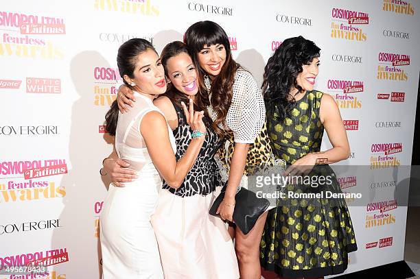 Diane Guerrero, Dascha Polanco, Jackie Cruz and Laura Gomez attend Cosmopolitan "Fun, Fearless" Latina Awards at Hearst Tower on June 4, 2014 in New...