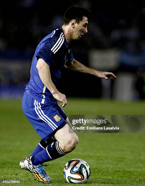 Lionel Messi of Argentina during a FIFA friendly match between Argentina and Trinidad & Tobago at Monumental Antonio Vespucio Liberti Stadium on June...