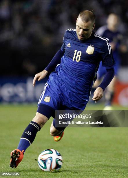 Rodrigo Palacio of Argentina during a FIFA friendly match between Argentina and Trinidad & Tobago at Monumental Antonio Vespucio Liberti Stadium on...