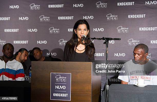 Diane Castro attends NUVOtv's "Knockout" Live Fight Press Conference at Casino Miami Jai Alai on June 4, 2014 in Miami, Florida.