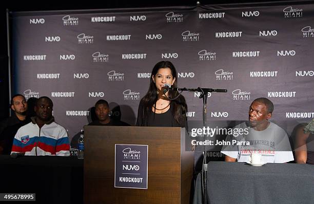 Diane Castro attends NUVOtv's "Knockout" Live Fight Press Conference at Casino Miami Jai Alai on June 4, 2014 in Miami, Florida.