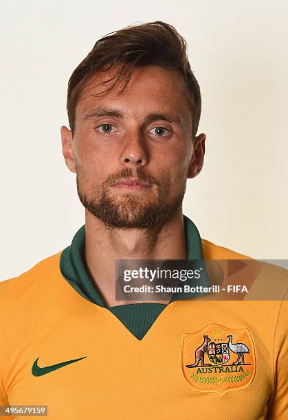 James Holland of Australia poses during the official FIFA World Cup 2014 portrait session on June 4, 2014 in Vitoria, Brazil.