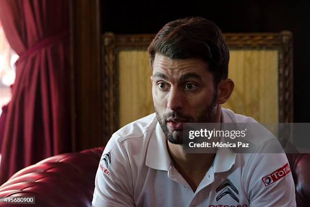 World Touring Car Championship driver champion Jose Maria Pechito López from Argentina speaks during an interview on November 04, 2015 in Buenos...