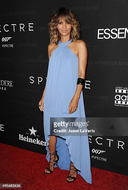Actress Halle Berry attends "Spectre" - The Black Women of Bond Tribute at California African American Museum on November 3, 2015 in Los Angeles,...