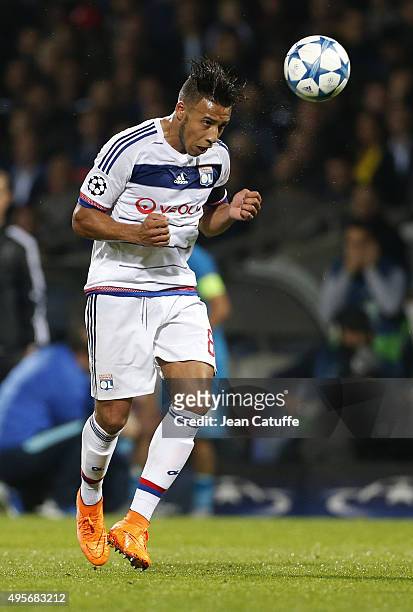 Corentin Tolisso of Lyon in action during the UEFA Champions league match between Olympique Lyonnais and FC Zenit St Petersburg at Stade de Gerland...