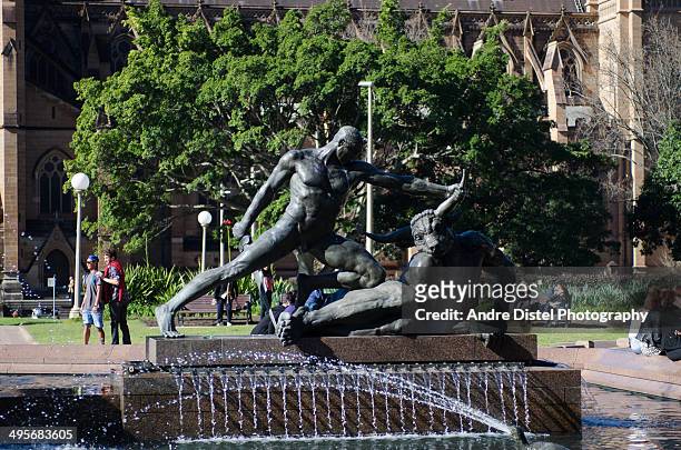 archibald fountain - sydney - archibald fountain stock pictures, royalty-free photos & images