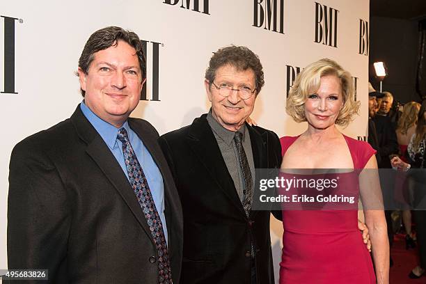 Scott Davis, BMI Icon Mac Davis and Lise Gerard attend the 63rd Annual BMI Country awards on November 3, 2015 in Nashville, Tennessee.