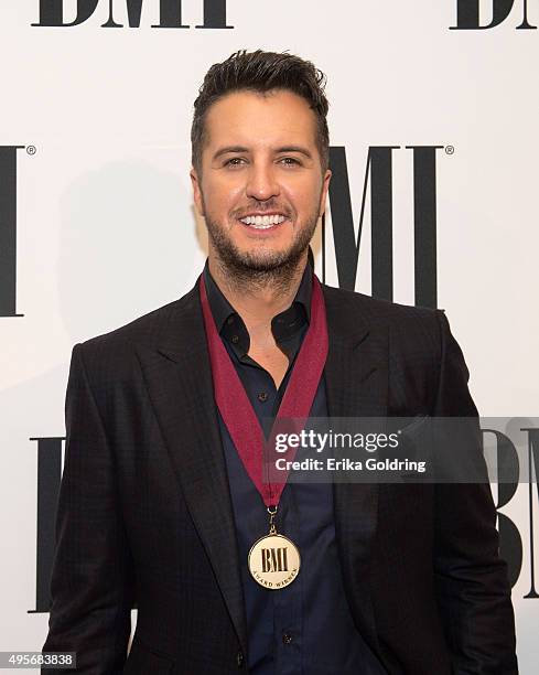 Luke Bryan attends the 63rd Annual BMI Country awards on November 3, 2015 in Nashville, Tennessee.