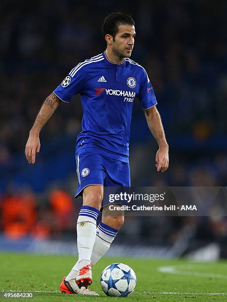 Cesc Fabregas of Chelsea during the UEFA Champions League Group G match between Chelsea and Dynamo Kyiv at Stamford Bridge on November 4, 2015 in...