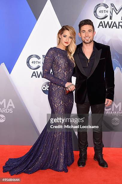 Musician Michael Ray and Carli Manchaca attend the 49th annual CMA Awards at the Bridgestone Arena on November 4, 2015 in Nashville, Tennessee.