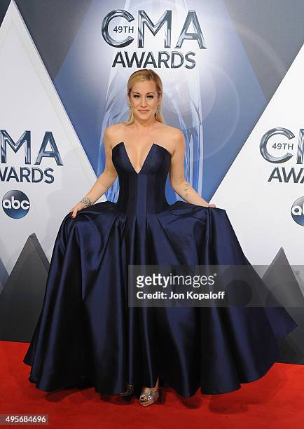 Musician Kellie Pickler attends the 49th annual CMA Awards at the Bridgestone Arena on November 4, 2015 in Nashville, Tennessee.