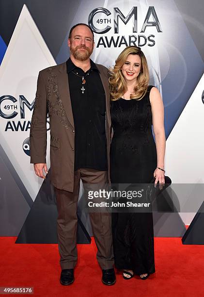 Singer- songwriter John Carter Cash and singer/songwriter and fiancee Ana Cristina attend the 49th annual CMA Awards at the Bridgestone Arena on...