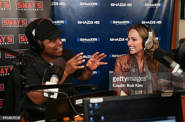 Giada De Laurentiis visits 'Sway in the Morning' with host, Sway Calloway on Eminem's Shade 45 at SiriusXM Studios on November 4, 2015 in New York...