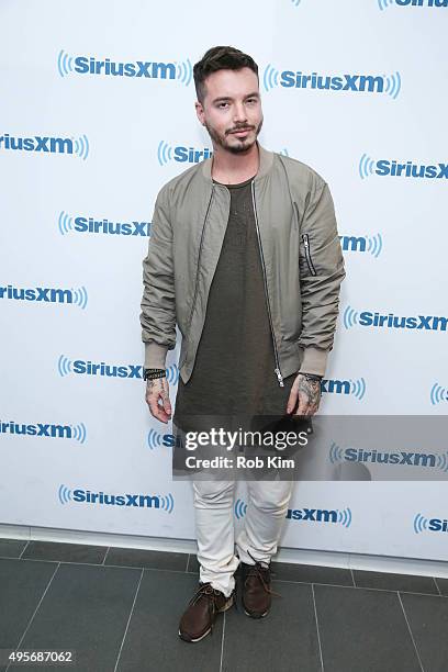 Colombian singer J Balvin visits SiriusXM Studios on November 4, 2015 in New York City.