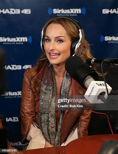 Giada De Laurentiis visits 'Sway in the Morning' with Sway Calloway on Eminem's Shade 45 at SiriusXM Studios on November 4, 2015 in New York City.