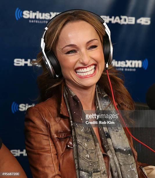 Giada De Laurentiis visits 'Sway in the Morning' with Sway Calloway on Eminem's Shade 45 at SiriusXM Studios on November 4, 2015 in New York City.