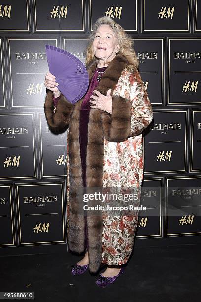 Marta Marzotto attends Balmain For H&M Collection Preview Photocall on November 4, 2015 in Milan, Italy.