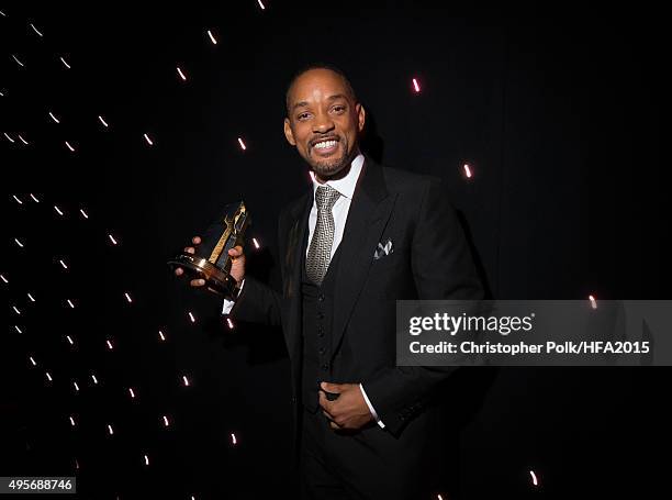 Hollywood Actor Award honoree Will Smith is seen backstage at the 19th Annual Hollywood Film Awards at The Beverly Hilton Hotel on November 1, 2015...