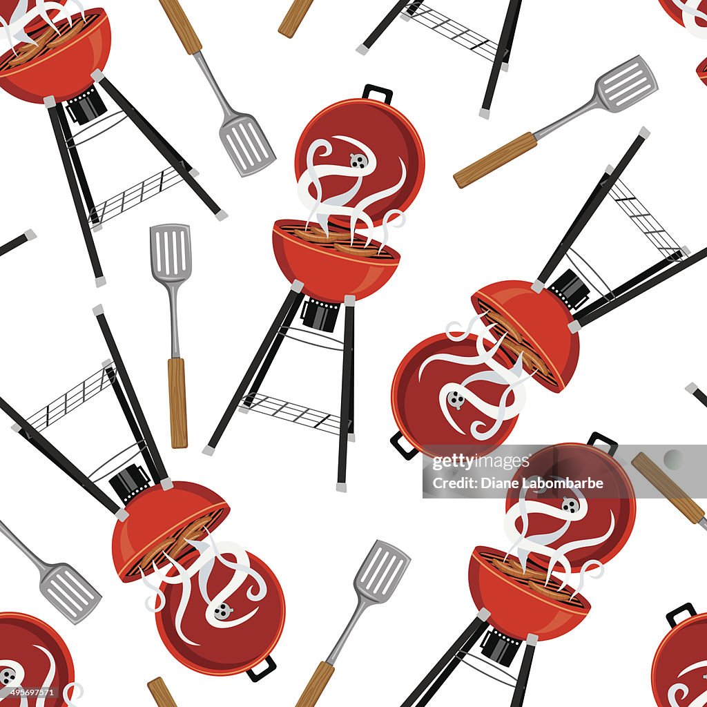 Seamless Bbq Grill Repeating Pattern High-Res Vector Graphic - Getty Images