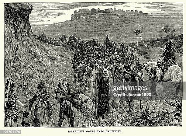 israelites going into captivity - babylonia stock illustrations