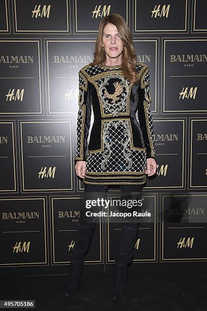 Anna Dello Russo attends Balmain For H&M Collection Preview Photocall on November 4, 2015 in Milan, Italy.