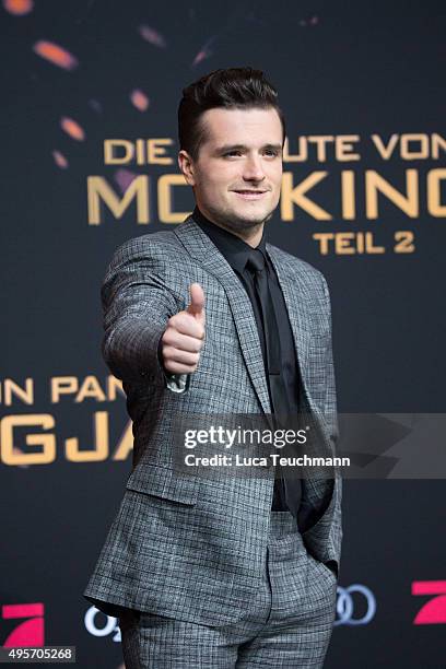 Josh Hutcherson attends the world premiere of the film 'The Hunger Games: Mockingjay - Part 2' at CineStar on November 4, 2015 in Berlin, Germany.