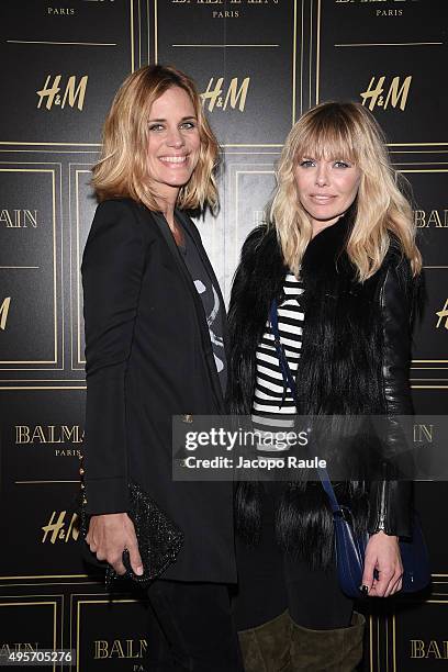 Barbara Snellenburg and Filippa Lagerback attend Balmain For H&M Collection Preview Photocall on November 4, 2015 in Milan, Italy.