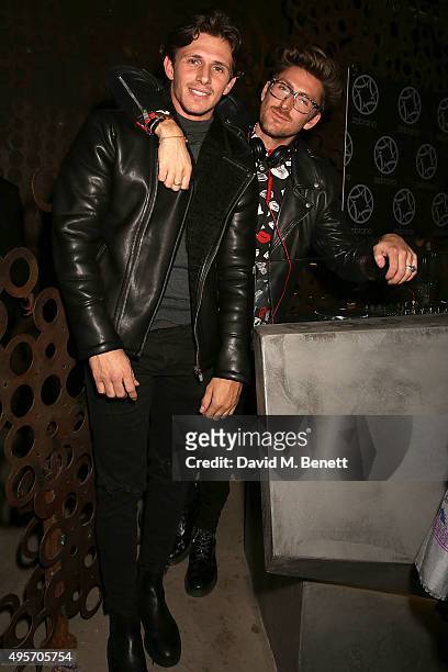 Jake Hall and Henry Holland attend the launch of Zebrano Restaurant on November 4, 2015 in London, England.