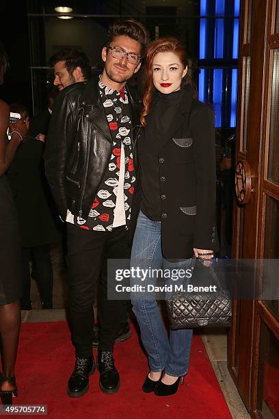 Nicola Roberts and Henry Holland attend the launch of Zebrano Restaurant on November 4, 2015 in London, England.