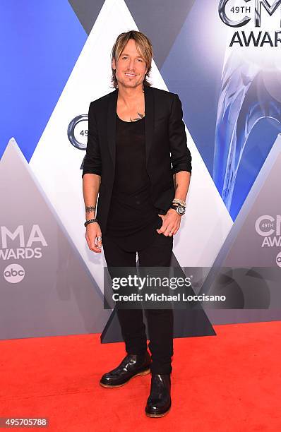 Musician Keith Urban attends the 49th annual CMA Awards at the Bridgestone Arena on November 4, 2015 in Nashville, Tennessee.