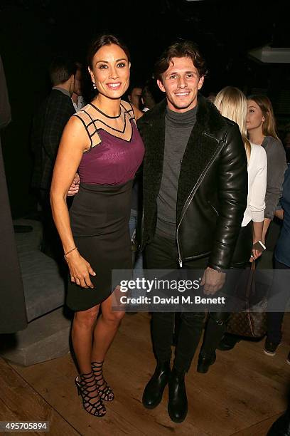 Melanie Sykes and Jake Hall attend the launch of Zebrano Restaurant on November 4, 2015 in London, England.