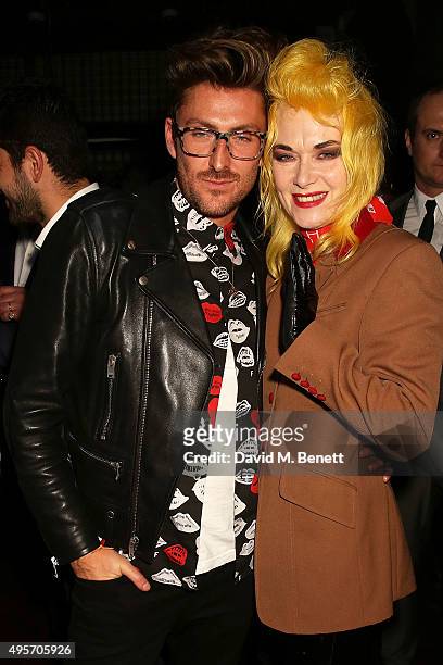 Henry Holland and Pam Hogg attend the launch of Zebrano Restaurant on November 4, 2015 in London, England.