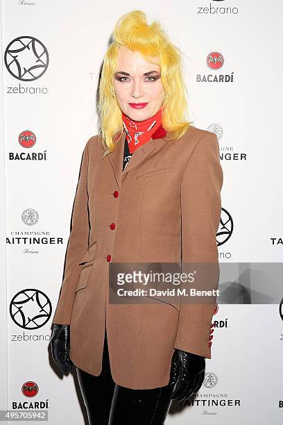 Pam Hogg attends the launch of Zebrano Restaurant on November 4, 2015 in London, England.