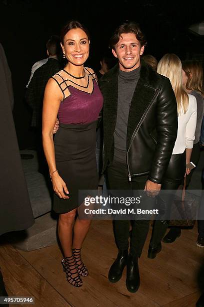 Melanie Sykes and Jake Hall attend the launch of Zebrano Restaurant on November 4, 2015 in London, England.