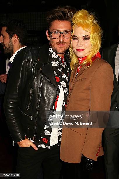 Henry Holland and Pam Hogg attend the launch of Zebrano Restaurant on November 4, 2015 in London, England.