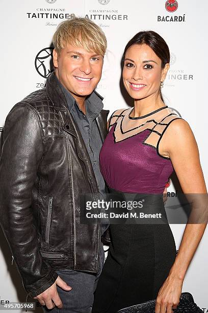 Melanie Sykes and Gary Cockerill attend the launch of Zebrano Restaurant on November 4, 2015 in London, England.