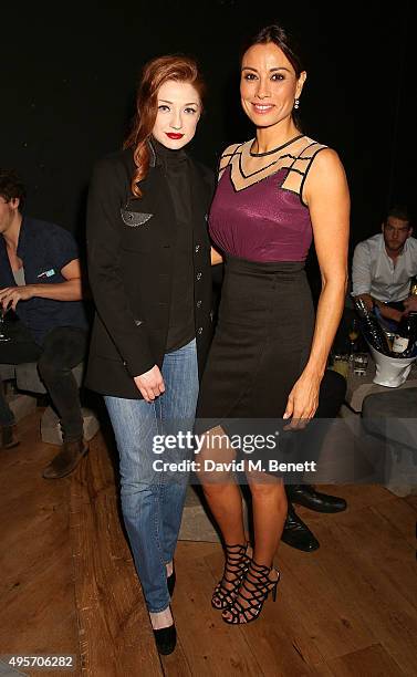 Nicola Roberts and Melanie Sykes attend the launch of Zebrano Restaurant on November 4, 2015 in London, England.