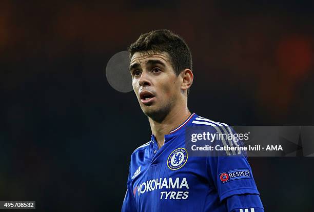 Oscar of Chelsea during the UEFA Champions League Group G match between Chelsea and Dynamo Kyiv at Stamford Bridge on November 4, 2015 in London,...