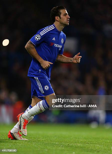 Cesc Fabregas of Chelsea during the UEFA Champions League Group G match between Chelsea and Dynamo Kyiv at Stamford Bridge on November 4, 2015 in...