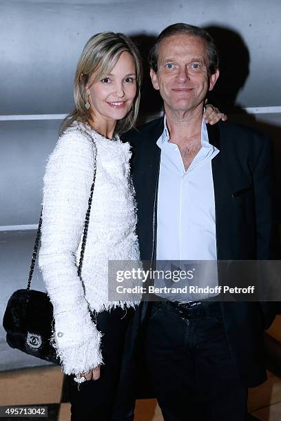 Frederic Saldmann and his wife Marie Saldmann attend Singer Arielle Dombasle performs at La Cigale on November 4, 2015 in Paris, France.