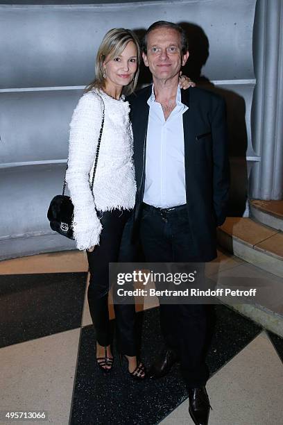 Frederic Saldmann and his wife Marie Saldmann attend Singer Arielle Dombasle performs at La Cigale on November 4, 2015 in Paris, France.