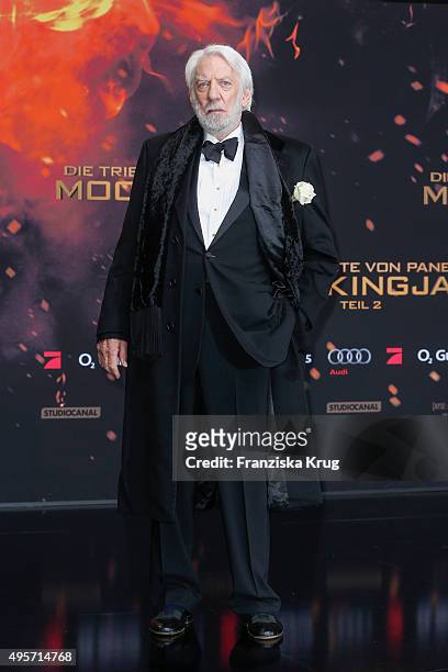 Donald Sutherland attends 'The Hunger Games: Mockingjay - Part 2' World Premiere on November 04, 2015 in Berlin, Germany.
