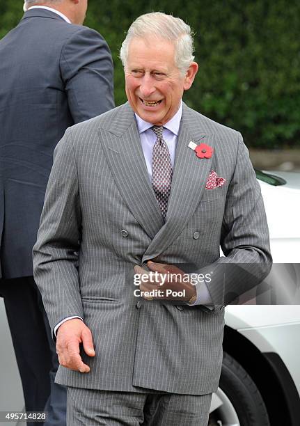 Prince Charles, Prince of Wales arrives for a visit to Tawa College on November 5, 2015 in Wellington, New Zealand. The Royal couple are on a 12-day...