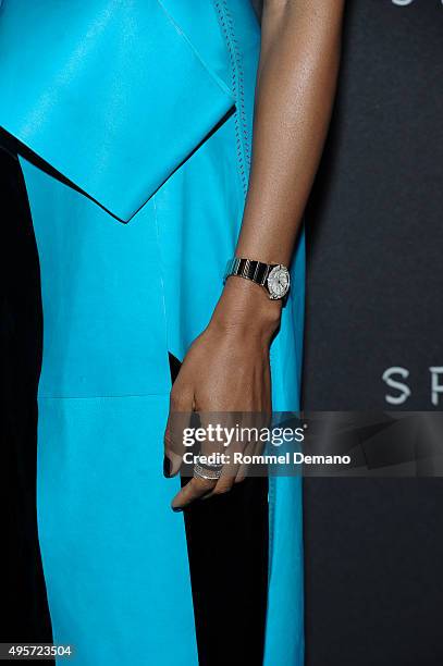 Actress Naomie Harris, watch detail, attends the Omega 'Spectre' screening on November 4, 2015 in New York City.